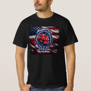 Eenheid ontsteekt kracht: vaderlandslievende vuist t-shirt