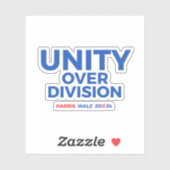 Eenheid over Divisie - Harris Walz 2024 Sticker (Vel)