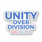 Eenheid over Divisie - Harris Walz 2024 Sticker (Voorkant)