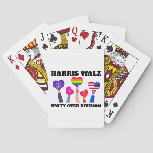 Eenheid over divisie Kamala Harris Tim Walz Pokerkaarten (Achterkant)
