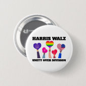 Eenheid over divisie Kamala Harris Tim Walz Ronde Button 5,7 Cm (Voorkant /achterkant)
