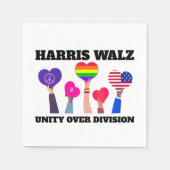 Eenheid over divisie Kamala Harris Tim Walz Servet (Voorkant)