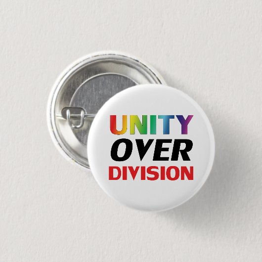 Eenheid over divisie - lgbtq, lgbt pride regenboog ronde button 3,2 cm (Voorkant /achterkant)