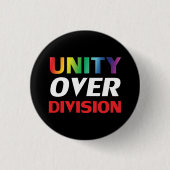 Eenheid over divisie - lgbtq, lgbt pride, zwart ronde button 3,2 cm (Voorkant)