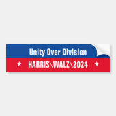 Eenheid over divisie rood blauw bumpersticker (Voorkant)
