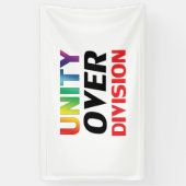 Eenheid over divisie, rood, wit, lgbtq lgbt pride spandoek (Verticaal)
