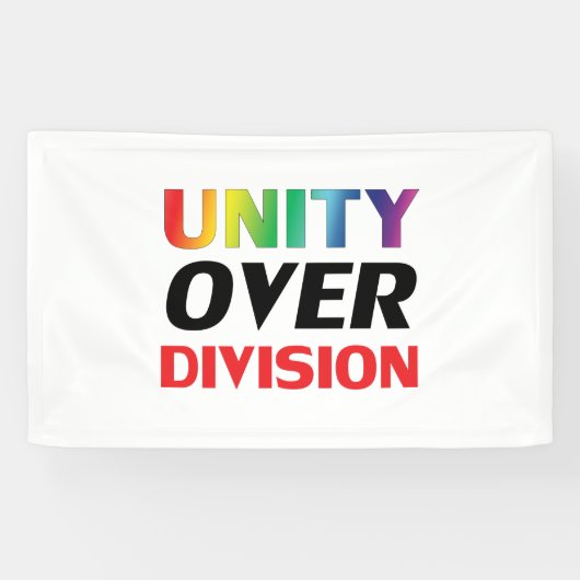 Eenheid over divisie, rood, wit, lgbtq lgbt pride spandoek (Horizontaal)