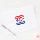 Eenheid over Division Harris Walz Tim Walz Red Blu Vierkante Sticker (Envelop)
