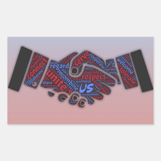 Eenheid Politiek Democratisch & Republikeins Stick Rechthoekige Sticker (Voorkant)