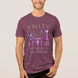 "Eenheid, samen" Inspiratie Magenta Blauw Wit Tri-Blend Shirt