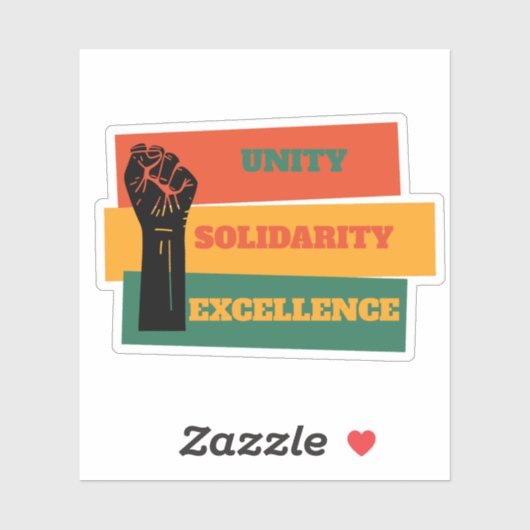 Eenheid, solidariteit, uitmuntendheid Zwarte Gesch Sticker (Vel)