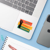 Eenheid, solidariteit, uitmuntendheid Zwarte Gesch Sticker (Laptop met iPhone)