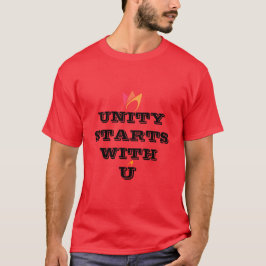 EENHEID START BIJ JOU (oranje naar roze vuur icoon T-shirt