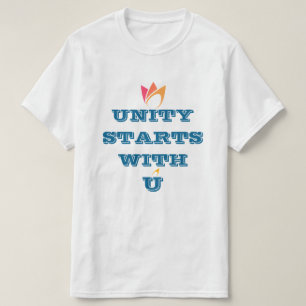 EENHEID START MET JOU (oranje naar roze vuur) aang T-shirt
