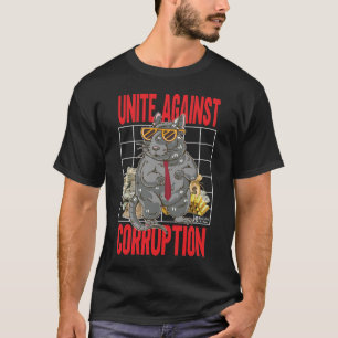 Eenheid tegen corruptie zwart t-shirt