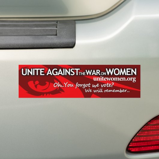 Eenheid tegen de oorlog tegen vrouwen - we hebben  bumpersticker (Op auto)