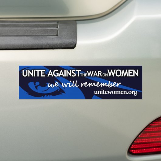 Eenheid tegen de oorlog tegen vrouwen - we zullen  bumpersticker (Op auto)