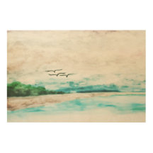Eenheid van aarde en water nevelig landschap
