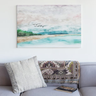 Eenheid van aarde en waterdichte landschappen canvas afdruk