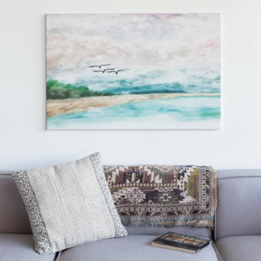 Eenheid van aarde en waterdichte landschappen canvas afdruk