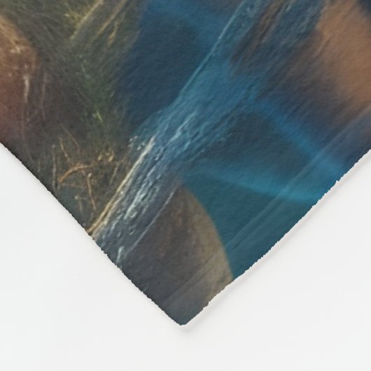 Eenheid van een Indiaan en haar wolf Fleece Deken (Hoek)