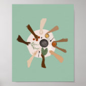 Eenheid via diversiteit en Gemeenschap Poster (Voorkant)