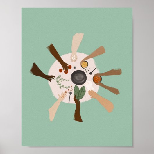 Eenheid via diversiteit en Gemeenschap Poster (Voorkant)