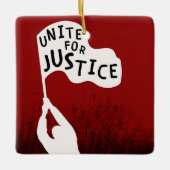 Eenheid voor gerechtigheid! Protest Slogan Banner Keramisch Ornament (Voorkant)