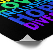 Eenheid Vredesgelijkheid Insluiting Diversiteit Me Poster (Hoek)