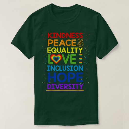 Eenheid Vredesgelijkheid Insluiting Diversiteit Me T-shirt (Design voorkant)