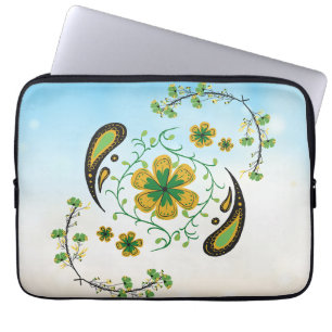 Eenheidsbloesem – Vreedzame Groen-Geel Harmonie Laptop Sleeve