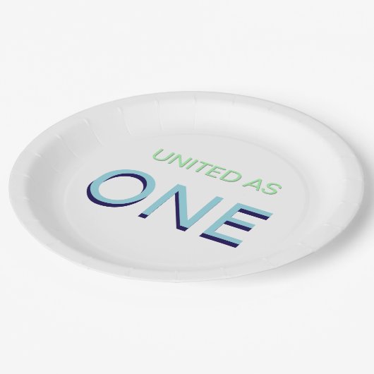 eenheidsboodschap papieren bordje (Gekanteld)