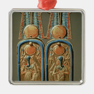 Eenhoevige doos in de vorm van een dubbel koninkli metalen ornament