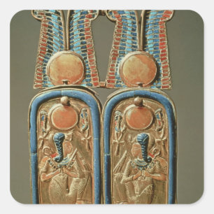 Eenhoevige doos in de vorm van een dubbel koninkli vierkante sticker