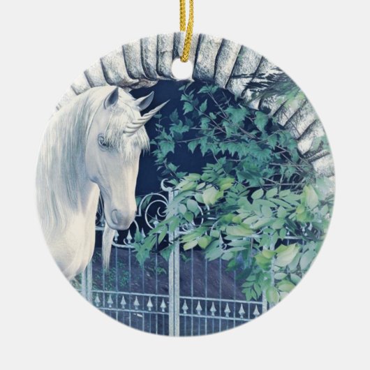 Eenhoevige tuin keramisch ornament (Voorkant)