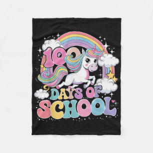 Eenhoorn 100 dagen school 100e dag schoolthee fleece deken