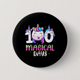 Eenhoorn 100 Magische Dagen Meisjes Kinder 100ste Ronde Button 5,7 Cm