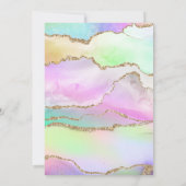 Eenhoorn 10e verjaardag | Gouden Glitter Regenboog Kaart (Achterkant)