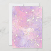 Eenhoorn 10e Verjaardags Meisje Paarse Gouden Rege Kaart (Achterkant)