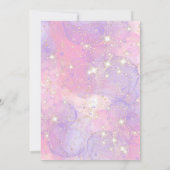 Eenhoorn 10e Verjaardags Meisje Roze Paarse Glitte Kaart (Achterkant)
