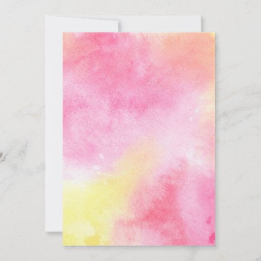 Eenhoorn 10e verjaardagsfeestje roze kaart (Achterkant)