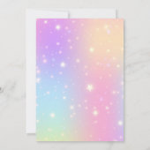 Eenhoorn 1e Verjaardag Goud Roze Magische Regenboo Kaart (Achterkant)