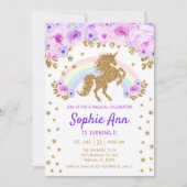 Eenhoorn 1e Verjaardag - Gouden Paarse Kaart (Voorkant)