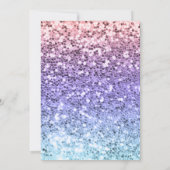 Eenhoorn 1e Verjaardag Meisje Roze Regenboog Glitt Kaart (Achterkant)