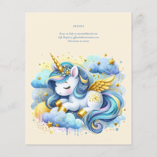 Eenhoorn 1e Verjaardag (of EDIT AGE) Blauwgroen Go (Achterkant)