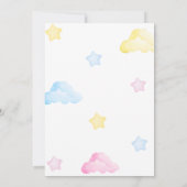 Eenhoorn 1e verjaardag pastel kleuren kaart (Achterkant)