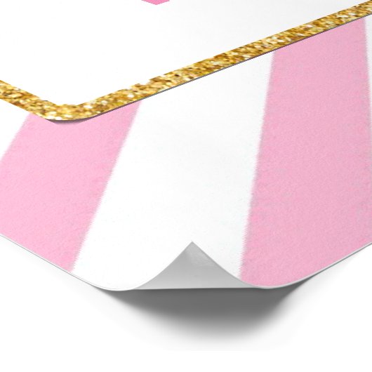 Eenhoorn 1e Verjaardagsfeest Welkom Achtergrond Ba Poster (Hoek)