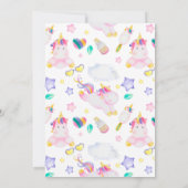eenhoorn 1e verjaardagsfeestje kaart (Achterkant)