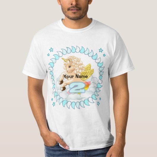 Eenhoorn 2 jaar oude verjaardag t-shirt (Voorkant)