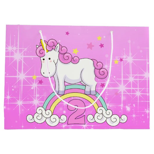 Eenhoorn 2e verjaardag groot cadeauzakje (Achterkant)